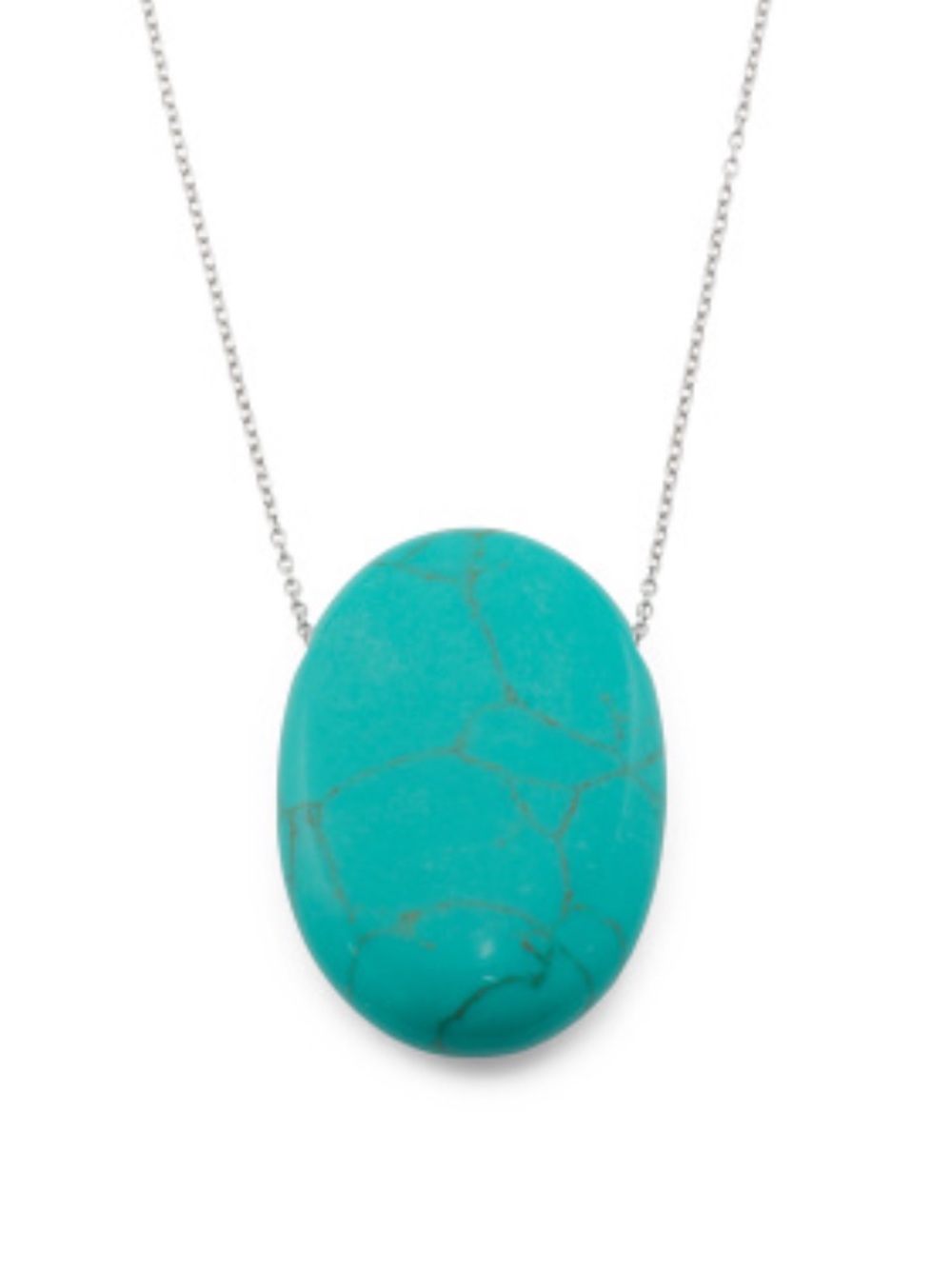 Sterling Silver Teardrop Turquoise Necklace